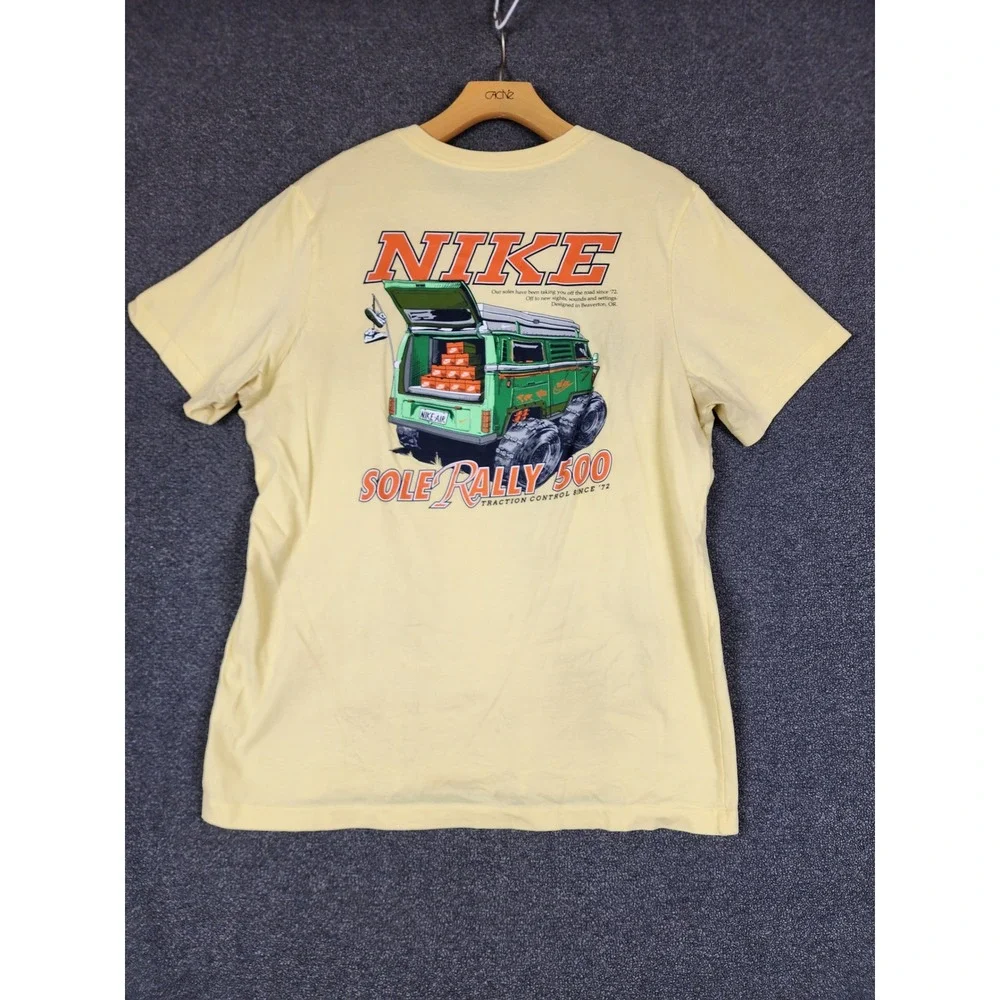 Nike Sole Rally 500 Graphic Tee Mens‎ Large Pale Yellow Monster Van T-Shirt L